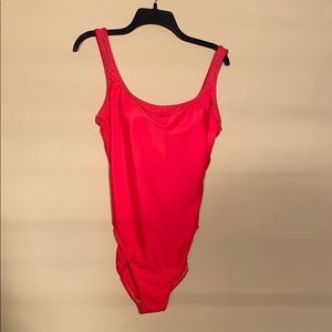 Red one piece swim suit